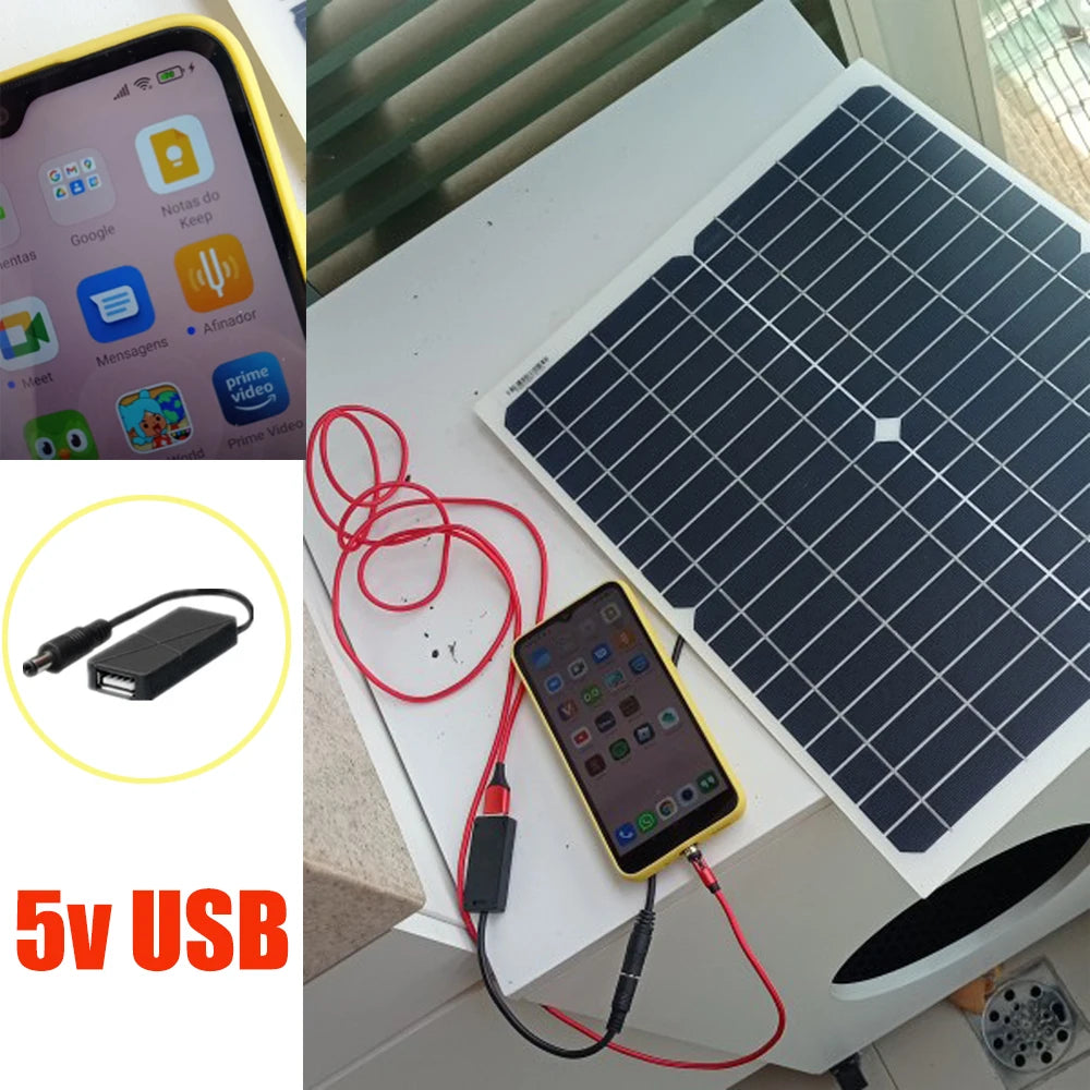 Flexible Solar Panel 12v 20W Solar Cell Phone Battery Charger Kit Complete Photovoltaic for Car RV Boat Energy Outdoor Camping