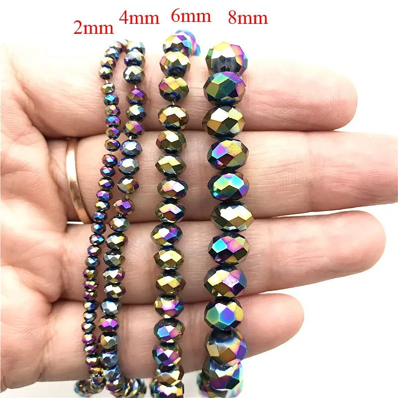 2X3/3X4/4X6/6X8mm Czech Crystal Beads for Jewelry Making Diy Needlework AB Color Spacer Faceted Glass Beads  Wholesale Lots Bulk