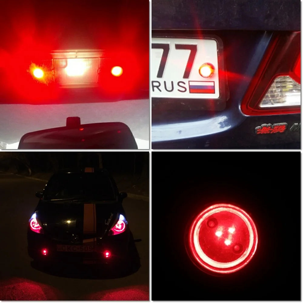 2PC 12V 3W Car Fog Reverse Light LED Eagle Eye DRL Daytime Running Tail Backup Parking License Brake Light Interior Universal