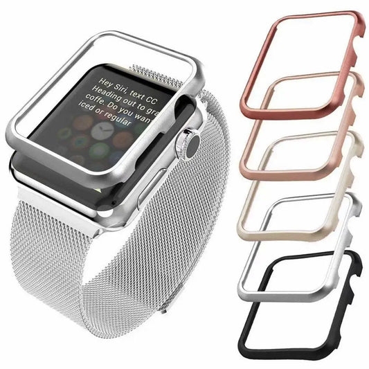 Aluminum Cover For Apple Watch Bumper Case 42mm 38mm 40mm 44mm Shell For iwatch Series 7 6 5 4 3 2 1 Metal Frame Protective Case