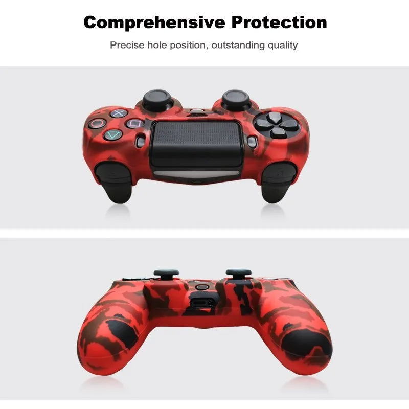 Silicone Rubber Case Cover For SONY Playstation 4 PS4 Controller Protection Skin For PS4 Pro Slim Gamepad Controle Thumb Grips