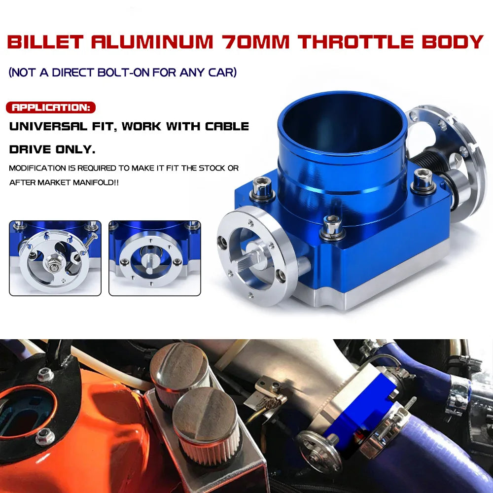 VR - NEW THROTTLE BODY 70MM THROTTLE BODY PERFORMANCE INTAKE MANIFOLD BILLET ALUMINUM HIGH FLOW VR6970