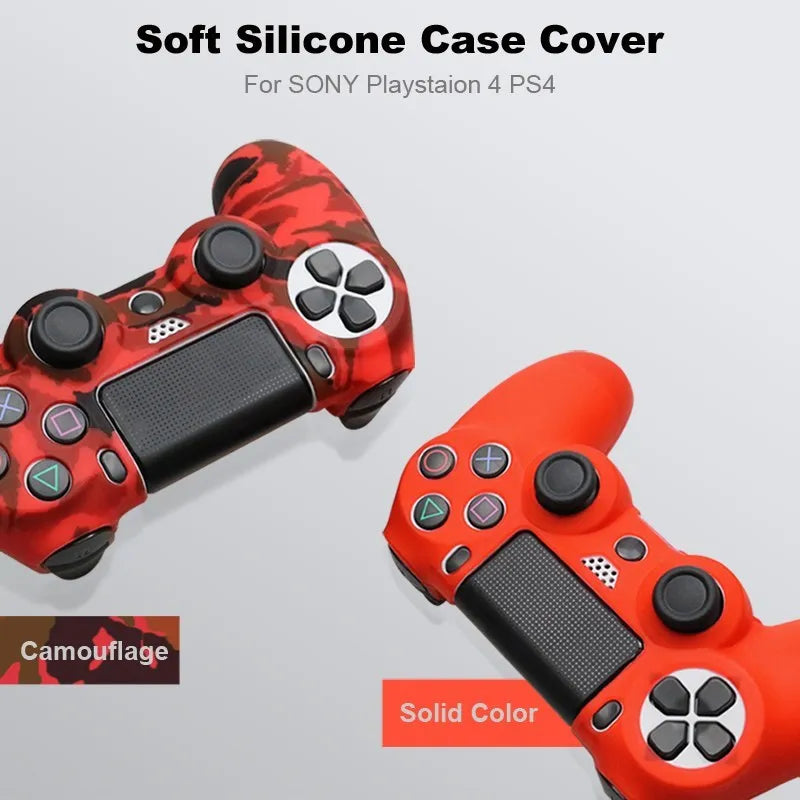 Silicone Rubber Case Cover For SONY Playstation 4 PS4 Controller Protection Skin For PS4 Pro Slim Gamepad Controle Thumb Grips