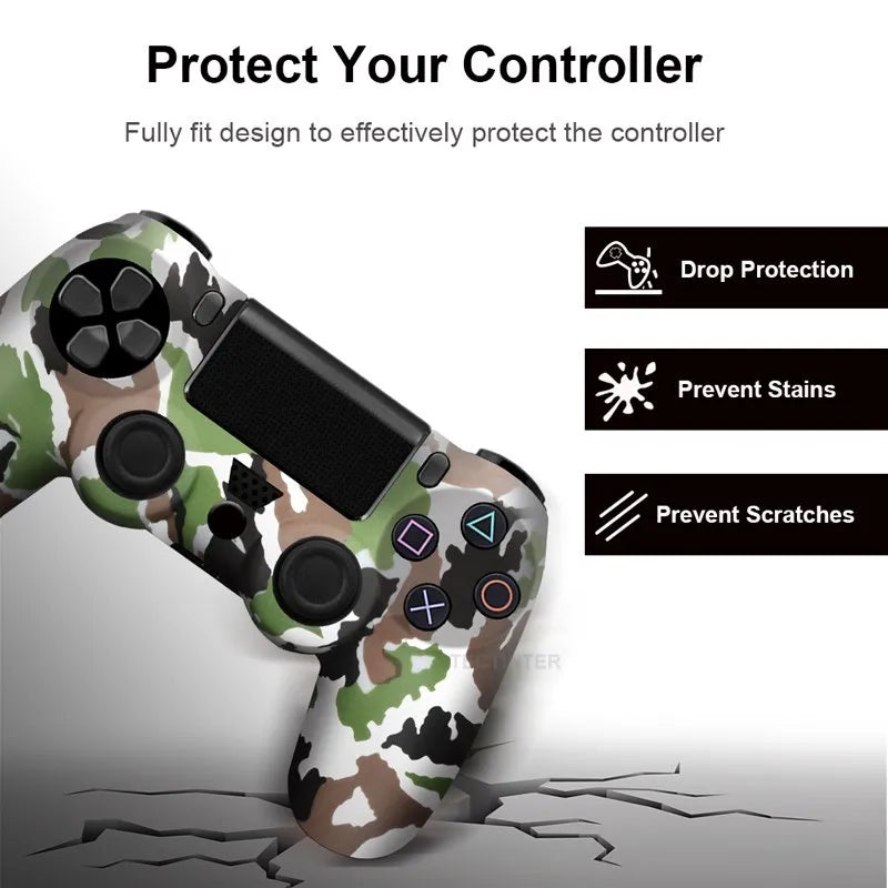 Silicone Rubber Case Cover For SONY Playstation 4 PS4 Controller Protection Skin For PS4 Pro Slim Gamepad Controle Thumb Grips